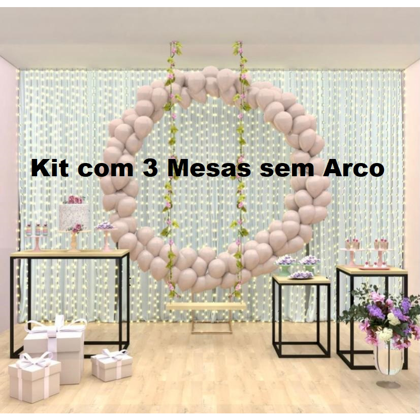 Kit Festa Decoração Cubo com 3 Peças (Sem Arco)