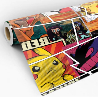 Papel de Parede Pokemon Gamer Geek Adesivo Quarto Gamer Colorido Adesivo Lavável - Pro Decor