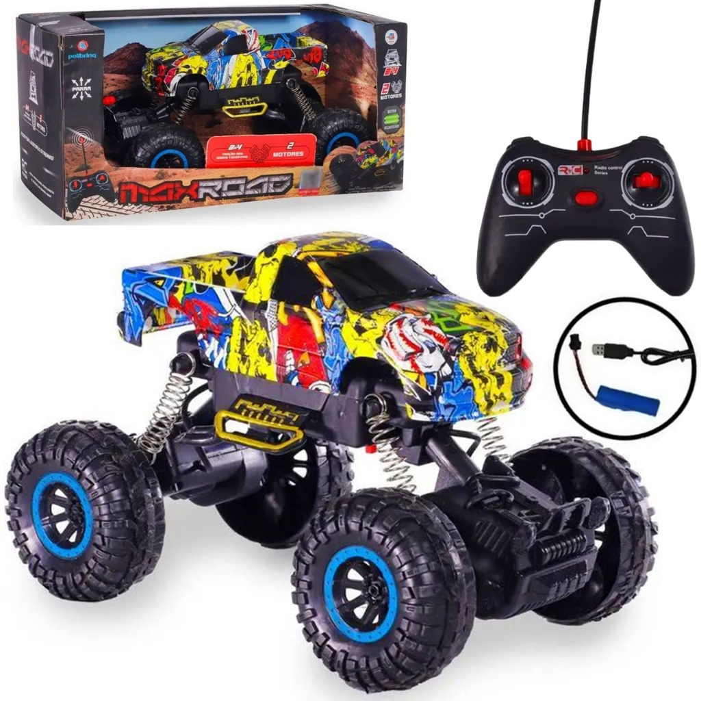 Carrinho De Controle Remoto Max Road Rally Jeep Aventura 2 Motores
