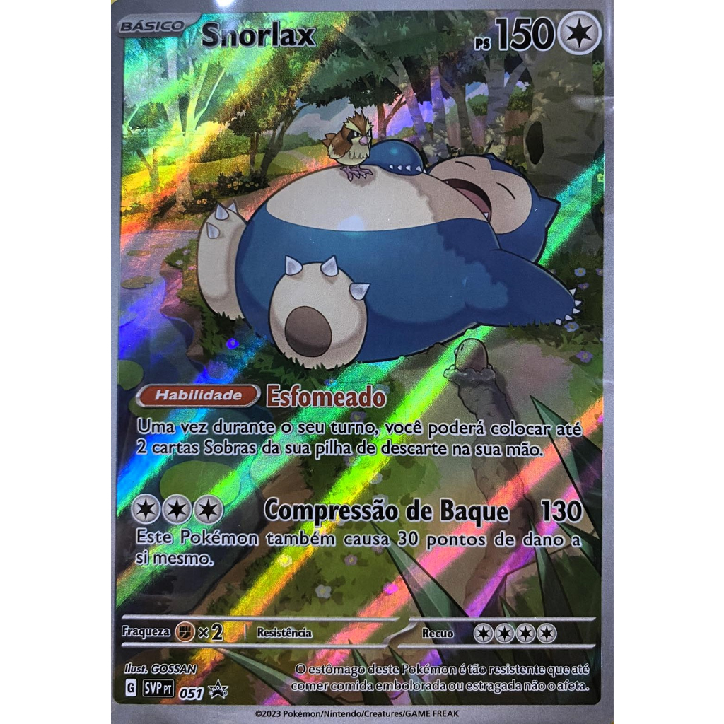 Carta Promo Snorlax Ilustração Especial Coleção 151 Pokemon TCG