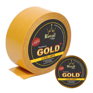 Fita Gold 2,5cm x 5mts Protese Capilar Dupla Face Royal Type Premium Peruca Peruca Prova Dagua full Lace Front Lace