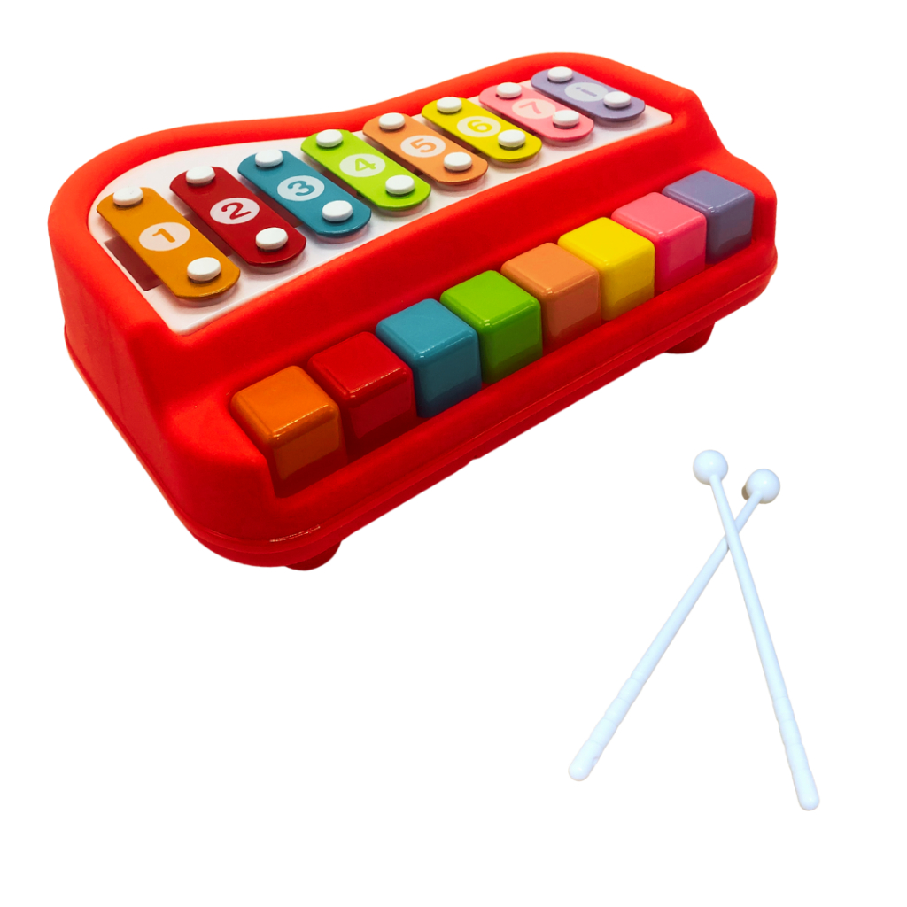 Xilofone E Piano De Brinquedo Infantil Criança Com Partitura Cor