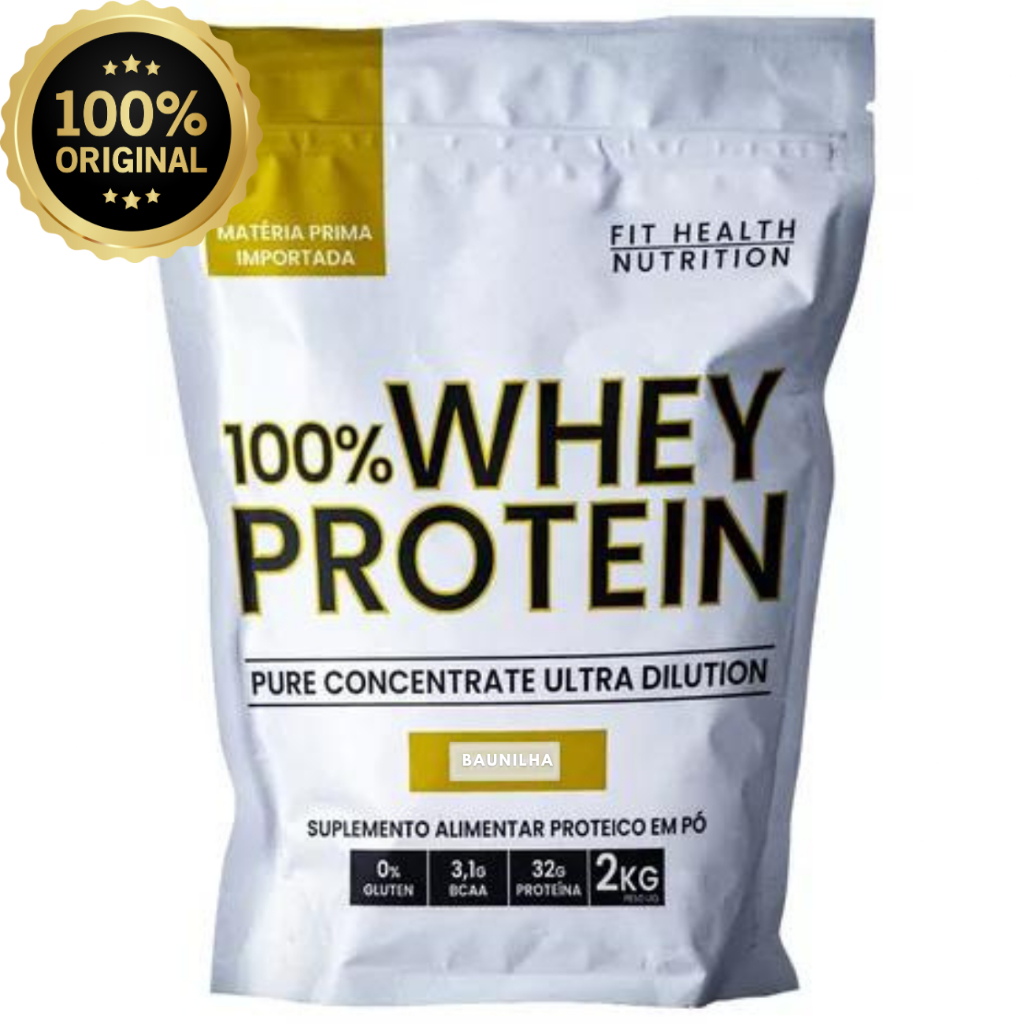 Whey Protein 100% 2Kg Isolado Concentrado Fit & Helth Nutrition Proteína Pura