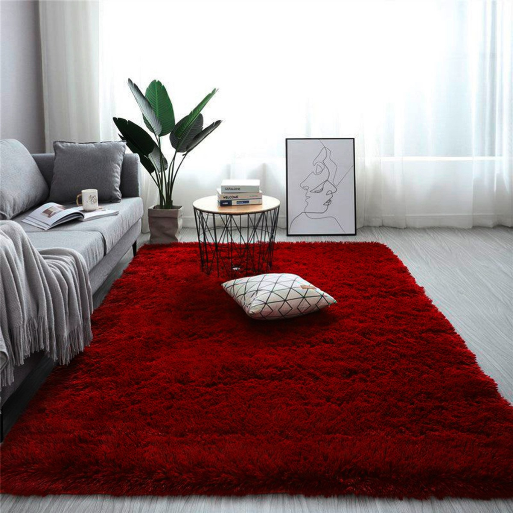 Tapete De Vermelho Peludo Felpudo Confortável 2,00 x 1,40 Para Casa Antiderrapante | Shopee Brasil