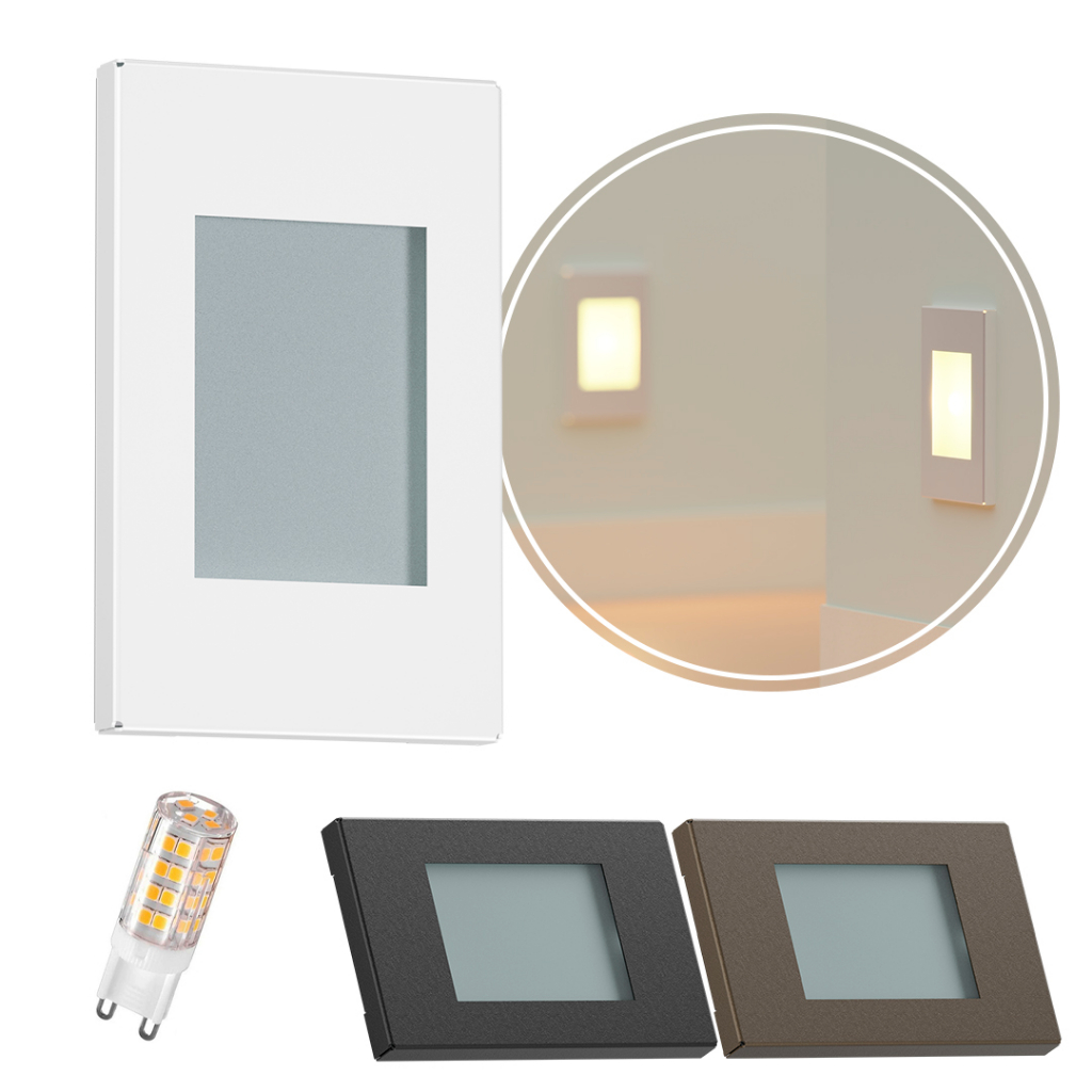 8x Balizador Parede Escada + LED 12X7,5 G9 MF168