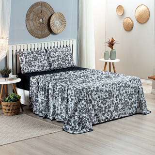 Jogo de Cama 04Pçs Com Viés Estampado Coloridos Queen, Padrão, King Algodão 100% Algodão Promoção