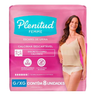 Roupa intima descartável plenitude femme calcinha absorvente pós parto 8 unidades
