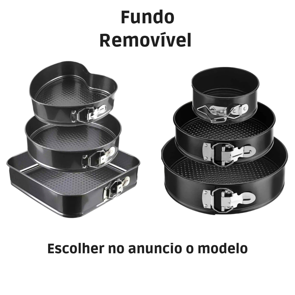 Forma De Bolo Kit Assadeira Forma Fundo Removível Antiaderente Para Cozinha  - Conjunto de Formas / Assadeiras - Magazine Luiza