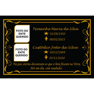lápide para túmulo 30x40 cm, placa para jazigo, lápide de cerâmica, cemitério