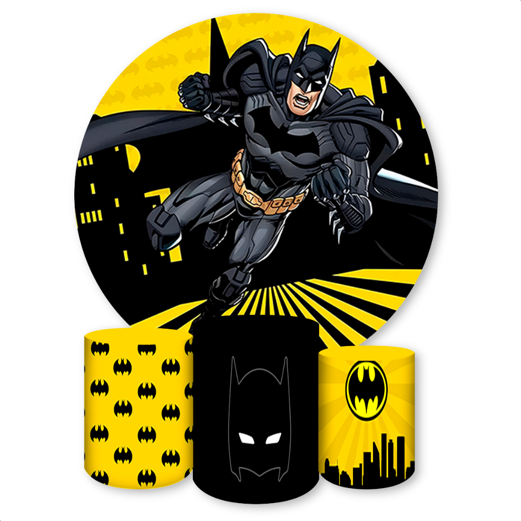 Kit Capa Painel + Trio Capas de Cilindros Sublimado Tema Bat