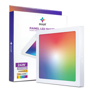 Plafon Inteligente Wi-fi Led Rgb 24w Quadrado 30x30 Sobrepor Alexa | Google