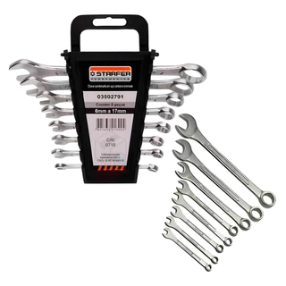 Jogo De Chave Combinada 6 a17mm 8pçs Starfer Profissional