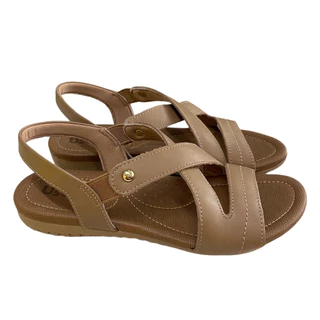 Sandália Feminina Usaflex Tipo Ortopédica Couro Confortável 1804 em Oferta na Shopee