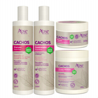 Kit Apse Cachos Shampoo + Condicionador + Mascara + Ativador de Cachos