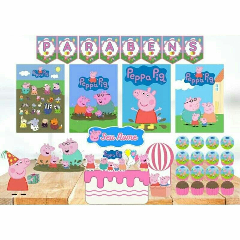 Bolsa casinha peppa pig  Peppa pig party, Peppa pig birthday party, Peppa  pig birthday