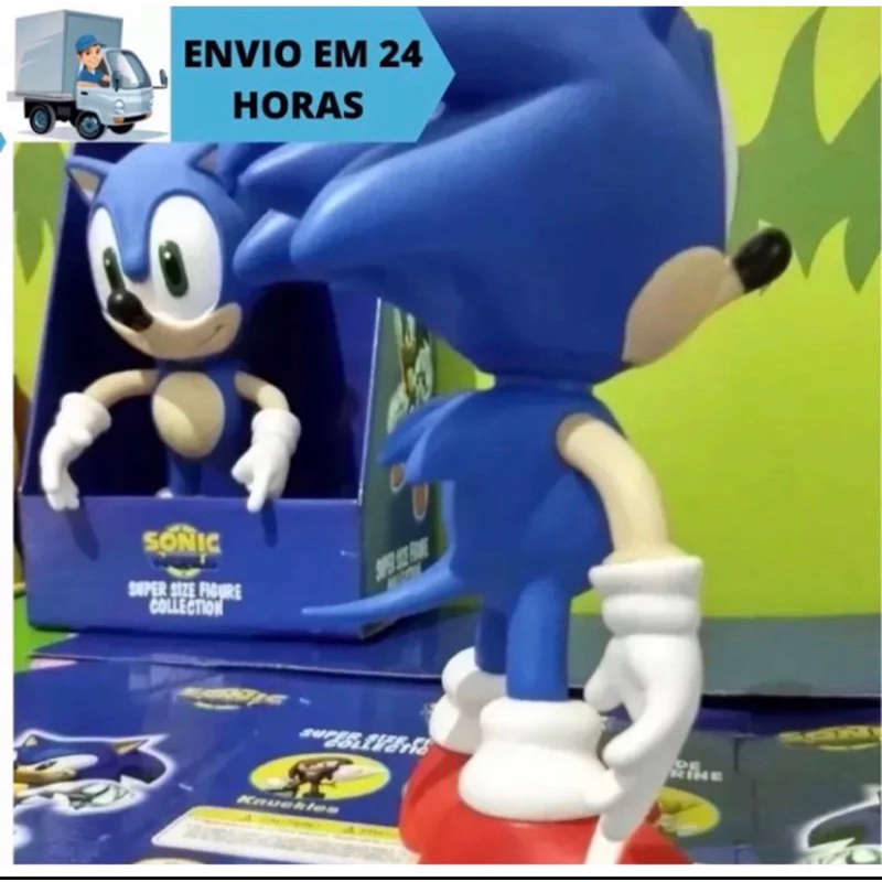 Boneco Do Sonic Em Pvc Tamanho 15cm Collection