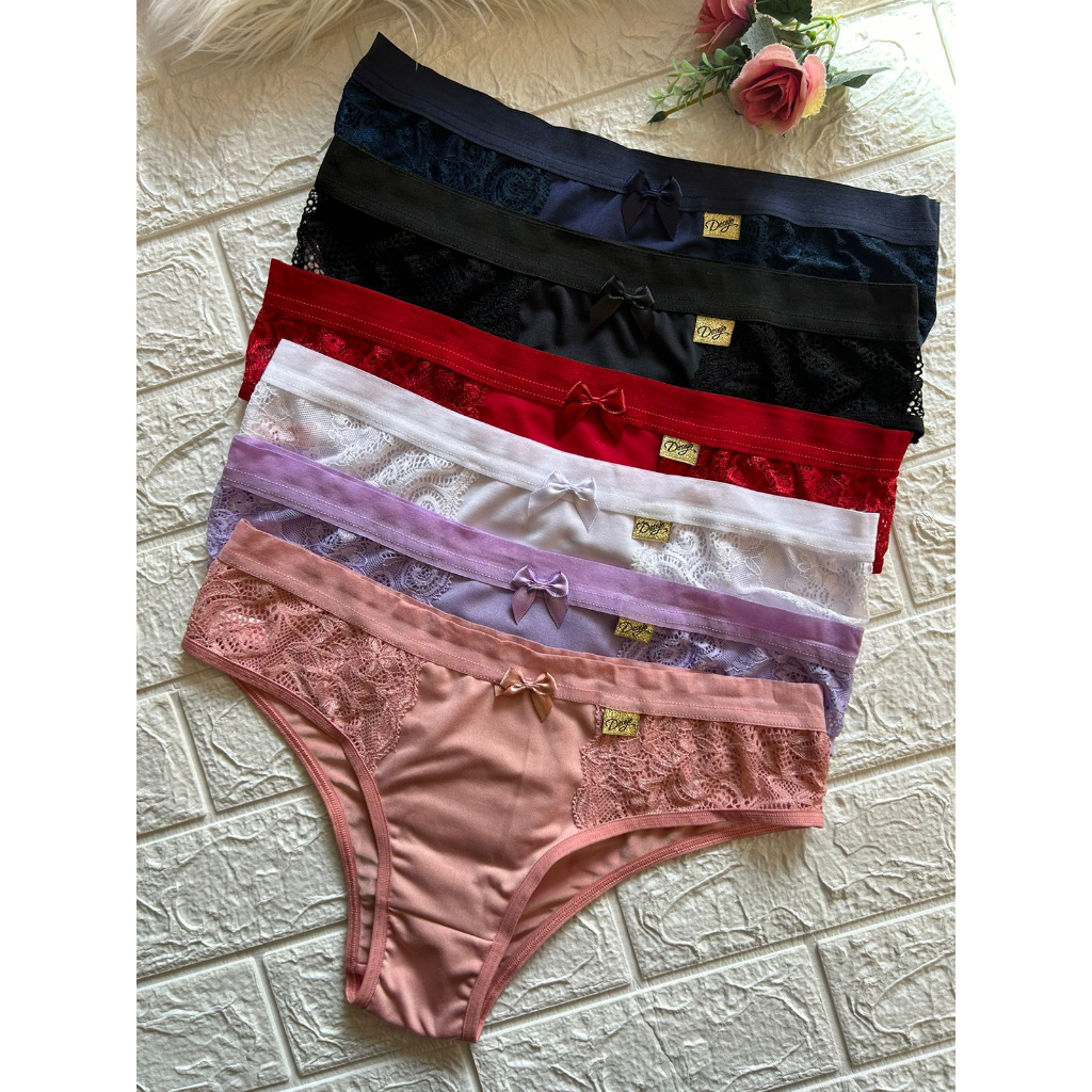 KIT 5 Calcinhas ANITA Conforto Calçola De Renda Alta Cueca Feminina ...