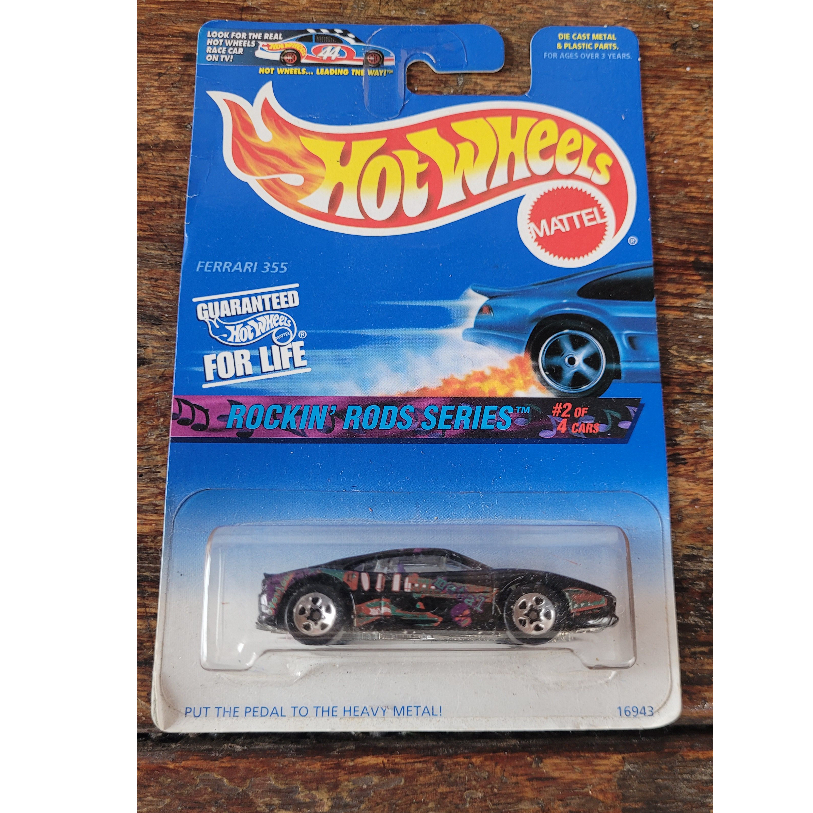 Hot Wheels - Ferrari 355 Preto - Rockin' Rods 1997 (Lacrado