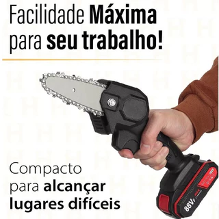 Mini Moto Serra Elétrica A Bateria Lítio 48v Bivolt Portátil Corta Tudo Premium