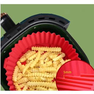 Kit 1/2/3 Cesto De Silicone Forma Redonda Air Fryer E Forno Fritadeira Elétrica Com Alça