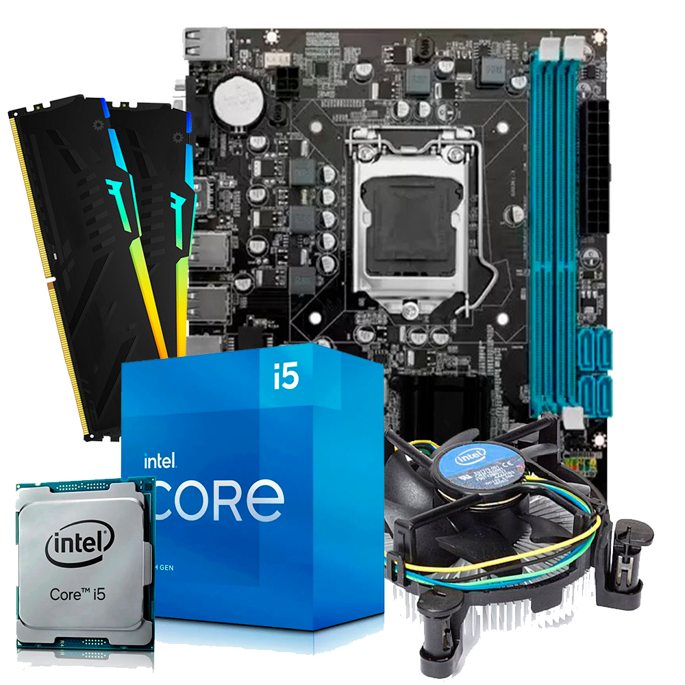 Kit Upgrade Processador Core I5 10400f + Placa-mãe Gigabyte H410M H +  Memória 8GB