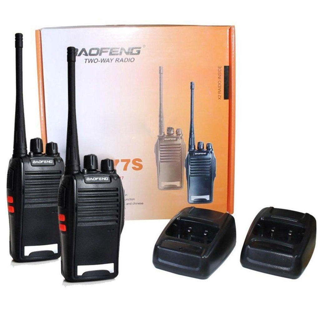 Kit 2 Radio Comunicador Baofeng 12km Walk Talk 16 Canais BF-777S