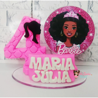 Oblee Marketplace  Topo Topper de Bolo Personalizado Barbie Morena