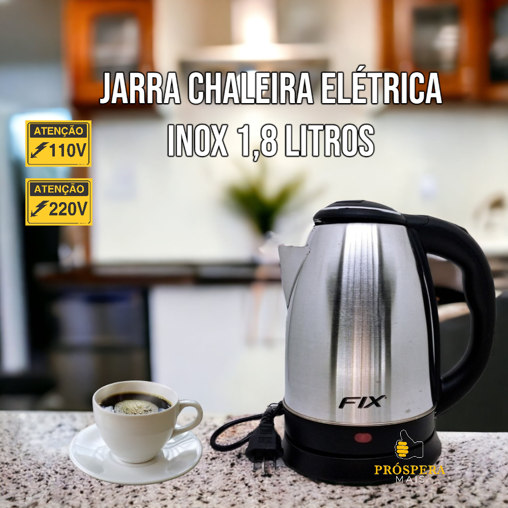 Jarra 1500w Chaleira elétrica 2L colorida - Eterny