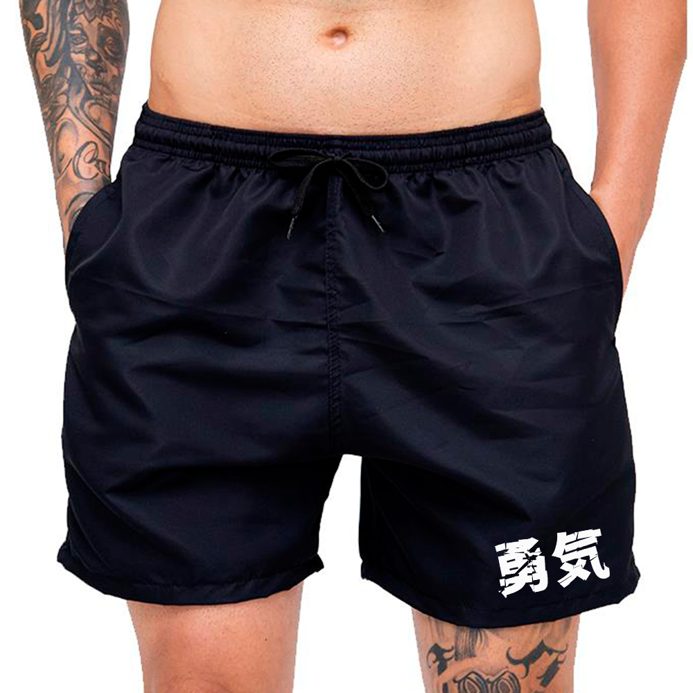Bermuda Short Praia Coragem Japones Masculino Mauricinho Verão 勇気