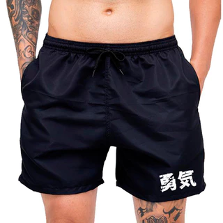 Bermuda Short Praia Coragem Japones Masculino Mauricinho Verão 勇気