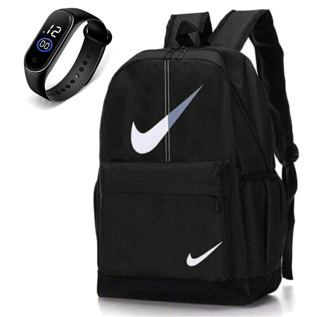 Mochila Unissex Masculina Feminina Grande Espaçosa Mais Vendida + Relógio