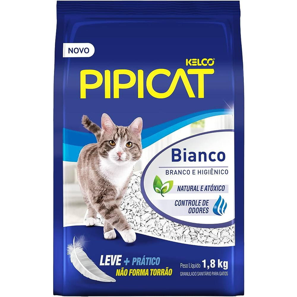 Areia Higiênica Granulado Sanitário Pipicat Bianco Kelco - 1,8 kg