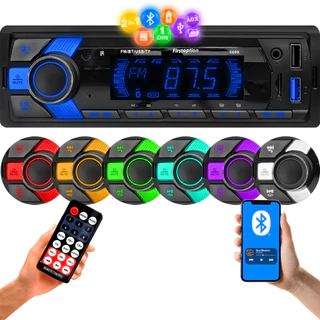 Som Automotivo First Option 6699 Bluetooth 2 USB Leitor de Cartão de Memória SD TF FM Auxiliar 1 Din