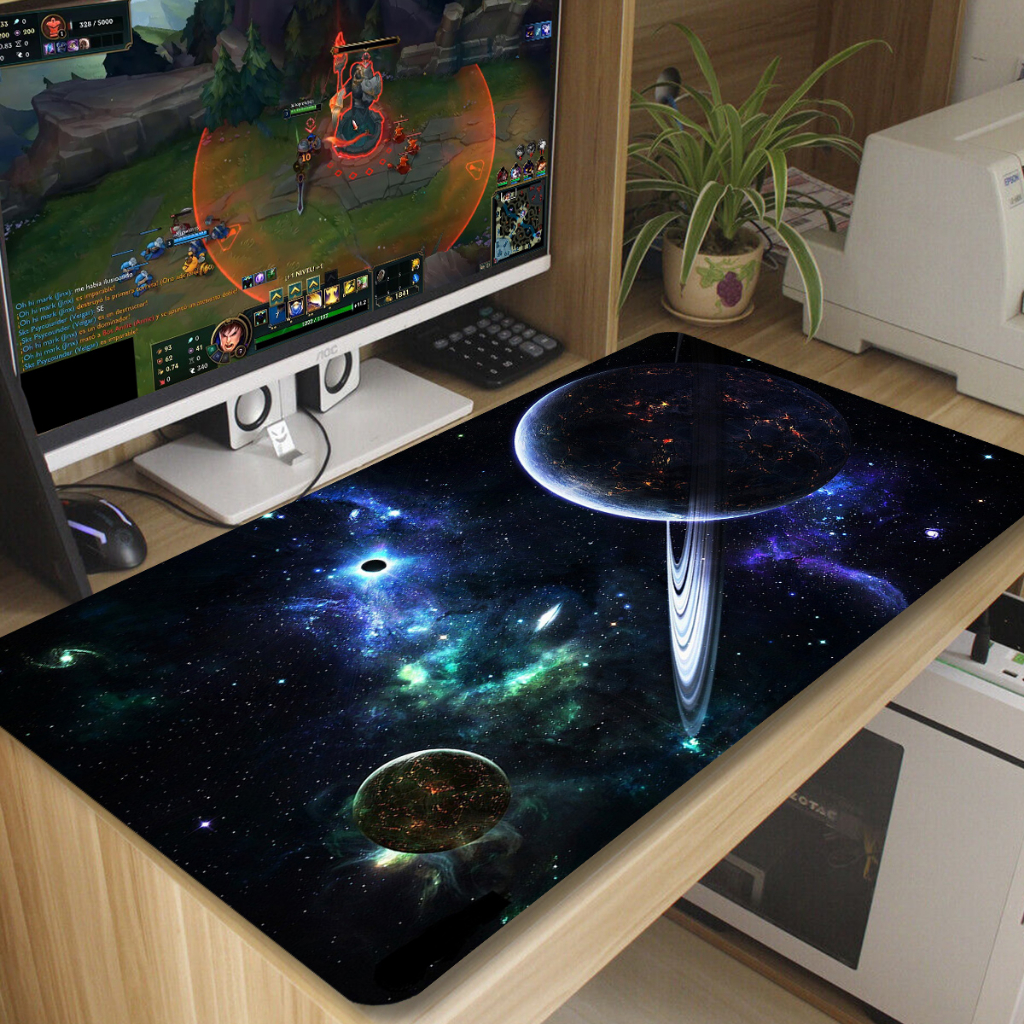 Mouse Pad Saturno Antiderrapante Diversas Estampas 70x35 cm M04