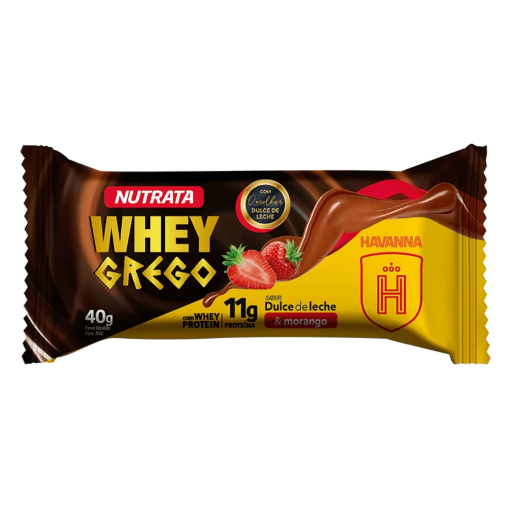 Barrinha Whey Grego Sabor Doce de Leite e Morango Havana 40g