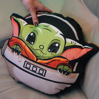 Almofada de Contorno Geek do Baby Yoda - Qualidade Premium para Fãs de Star Wars