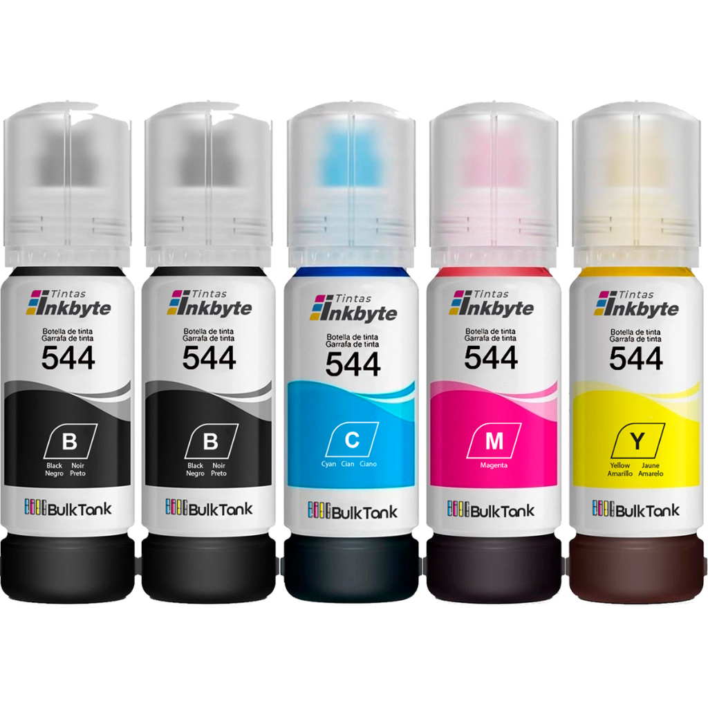 Kit De 5 Refil Tintas T544 Para Impressora Original Inkbyte L3150 L3110 L3160 3150 3110 3160 2018