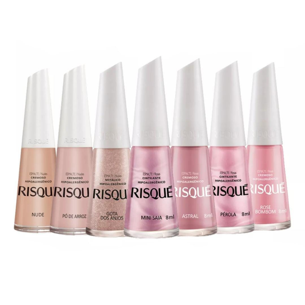 Kit Esmalte de Unha Risque Tons Rosados e Nudes - Manicure e Pedicure |  Shopee Brasil