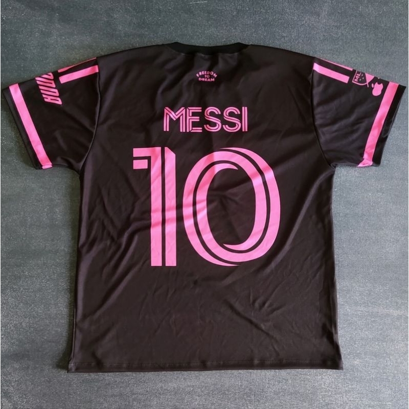 2023/2024 camisa camiseta uniforme inter miami cf preta OU rosa messi 10 com nome e número de jogador personalizável