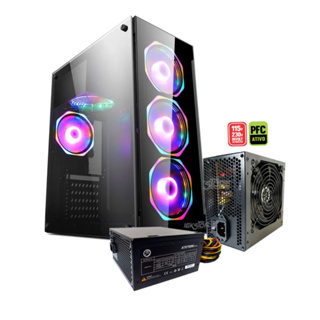 Gabinete Pc Gamer 4 Fans Led Azul Vidro Temp. Frontal & Lat