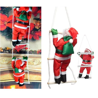 Papai Noel Escalador Subindo Escada 90 cm para decoração Natalina