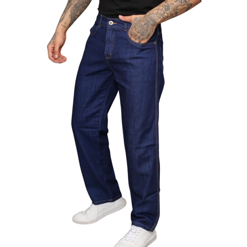 Calça Masculina Tradicional Jeans Azulão Boca Larga | Shopee Brasil