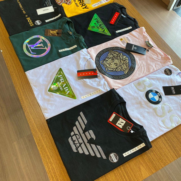 Kit 10 Camisas Peruana Premium Grife Marcas Famosas Envio Rápido Estampas Variadas