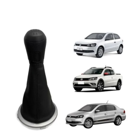 Coifa Manopla + Bola Cambio Gol Voyage Saveiro G5 G6/ARO PRETO - PRATA