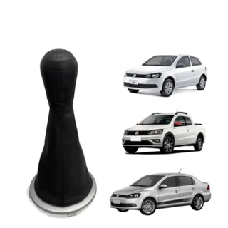 Coifa Manopla + Bola Cambio Gol Voyage Saveiro G5 G6/ARO PRETO - PRATA