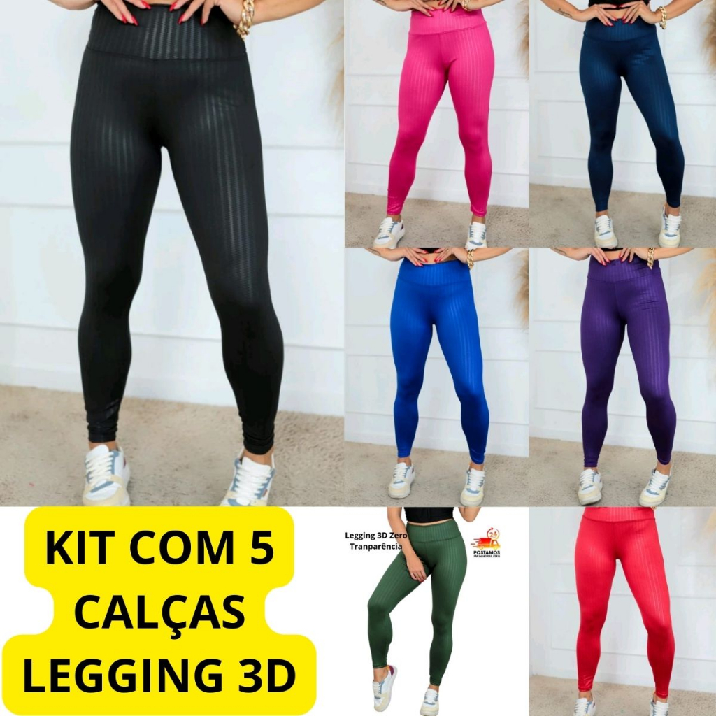 Kit com 2 Calças Legging Feminina Max Core Confortável Lupo Sortidas