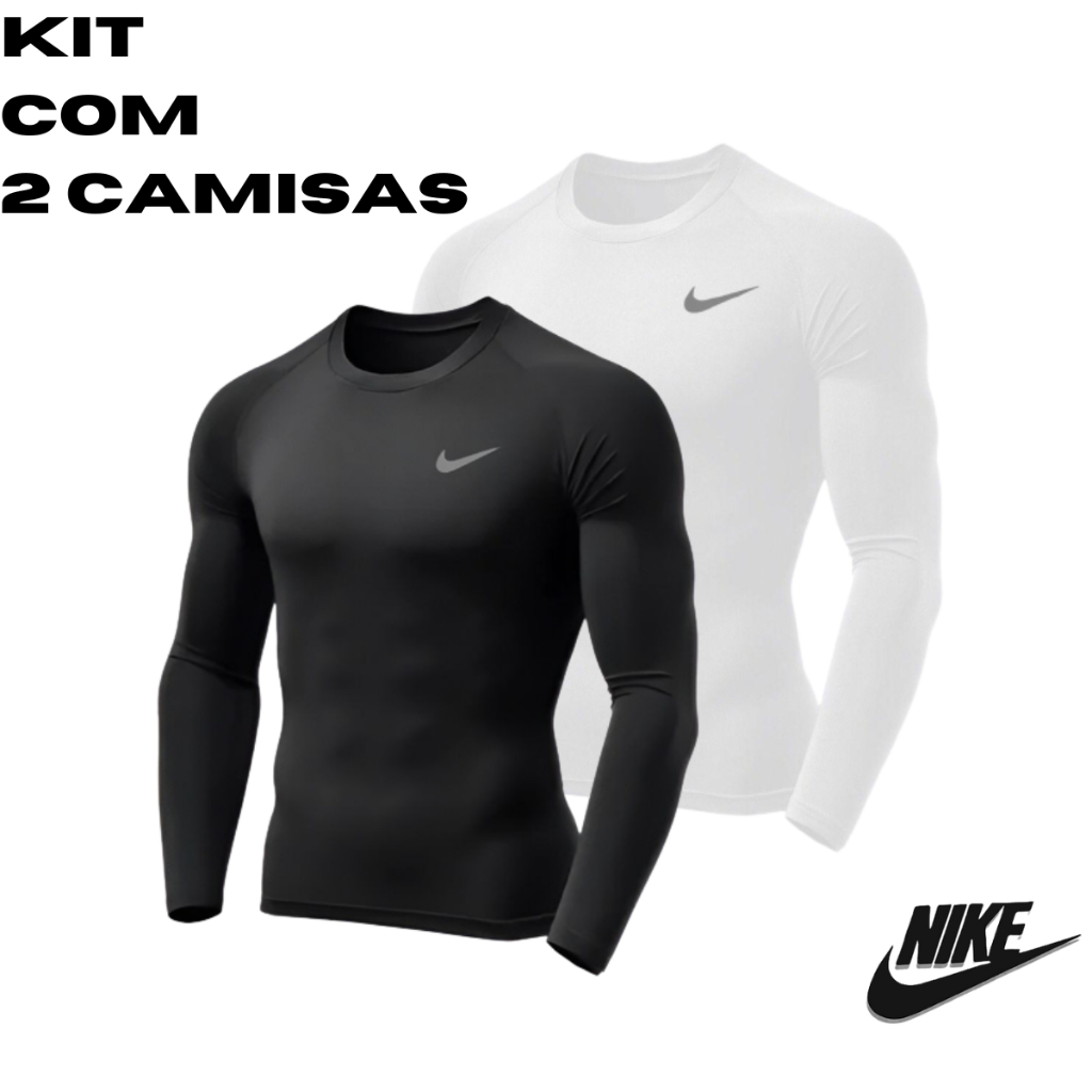 Kit 2 Camisa Segunda Pele Proteção Solar uv Blusa Térmica uv50+