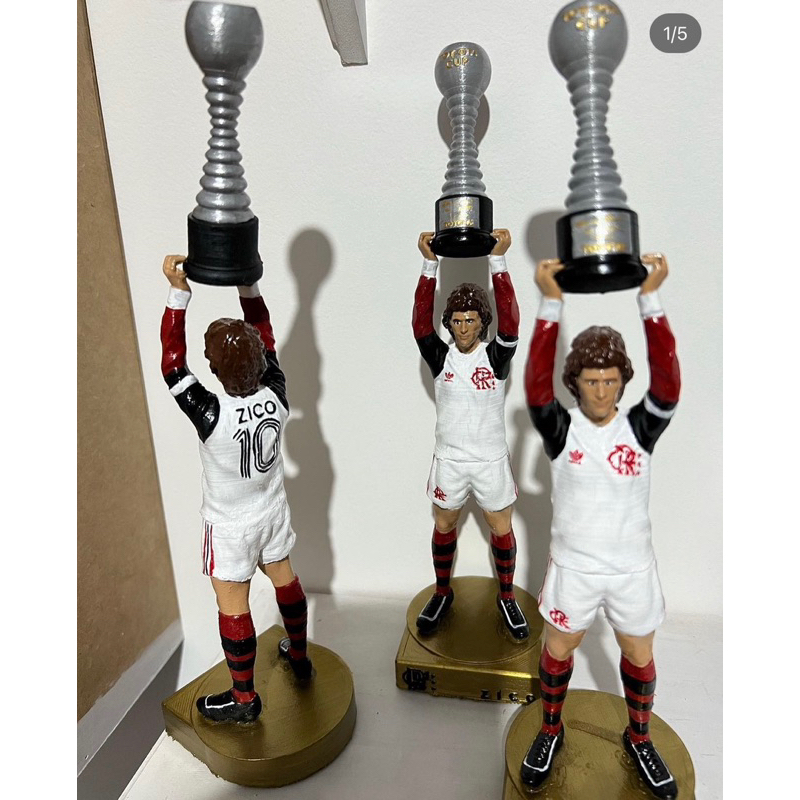 Boneco - Zico Flamengo - 1981 - colecionáveis Estátua - 22cm