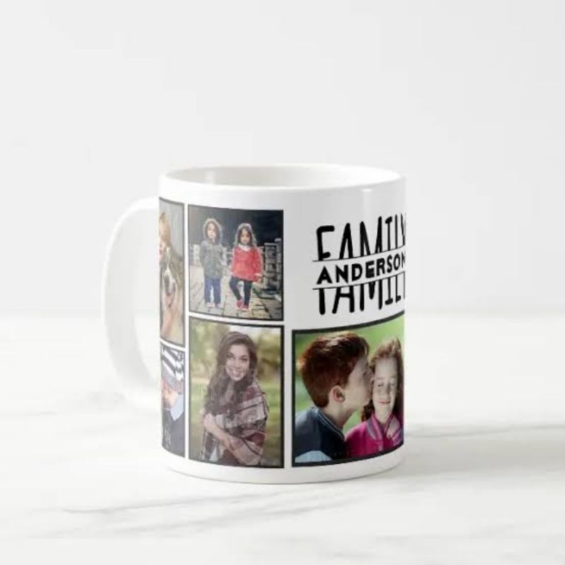 caneca porcelana 325ml personalizadas com 9 foto família