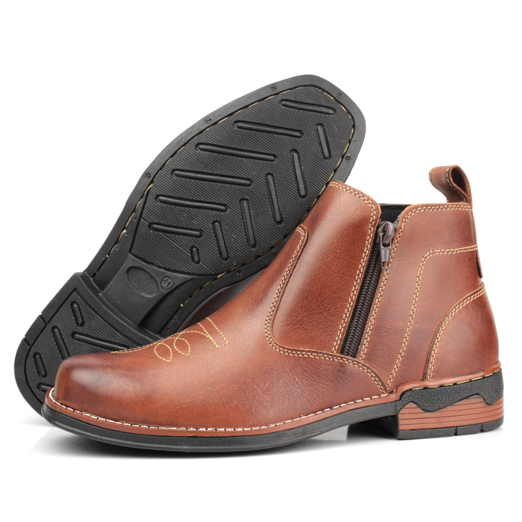 Botina mateira masculina rodeio country texana de ziper ou elástico ...